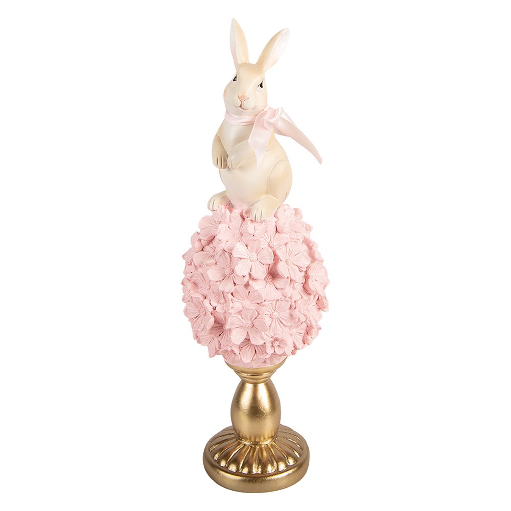 Dekorationsstatue Hase Ø 11x32 cm Beige Kunststoff