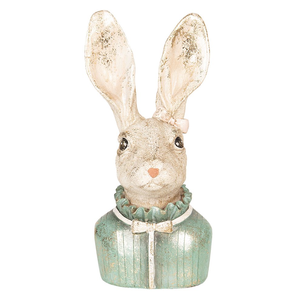 Bild Kaninchen 17 cm Beige Green Polyresin Home Accessoires