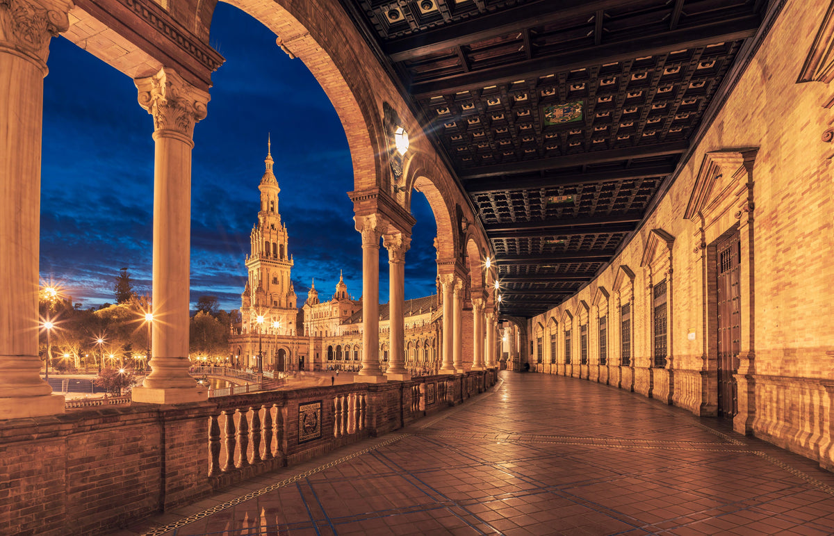 Duschrückwand- Plaza de Espana con Sevilla - Spanien