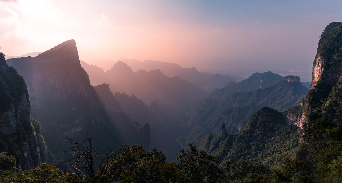 Duschrückwand-Landschaftsblick - Berg Tianmen