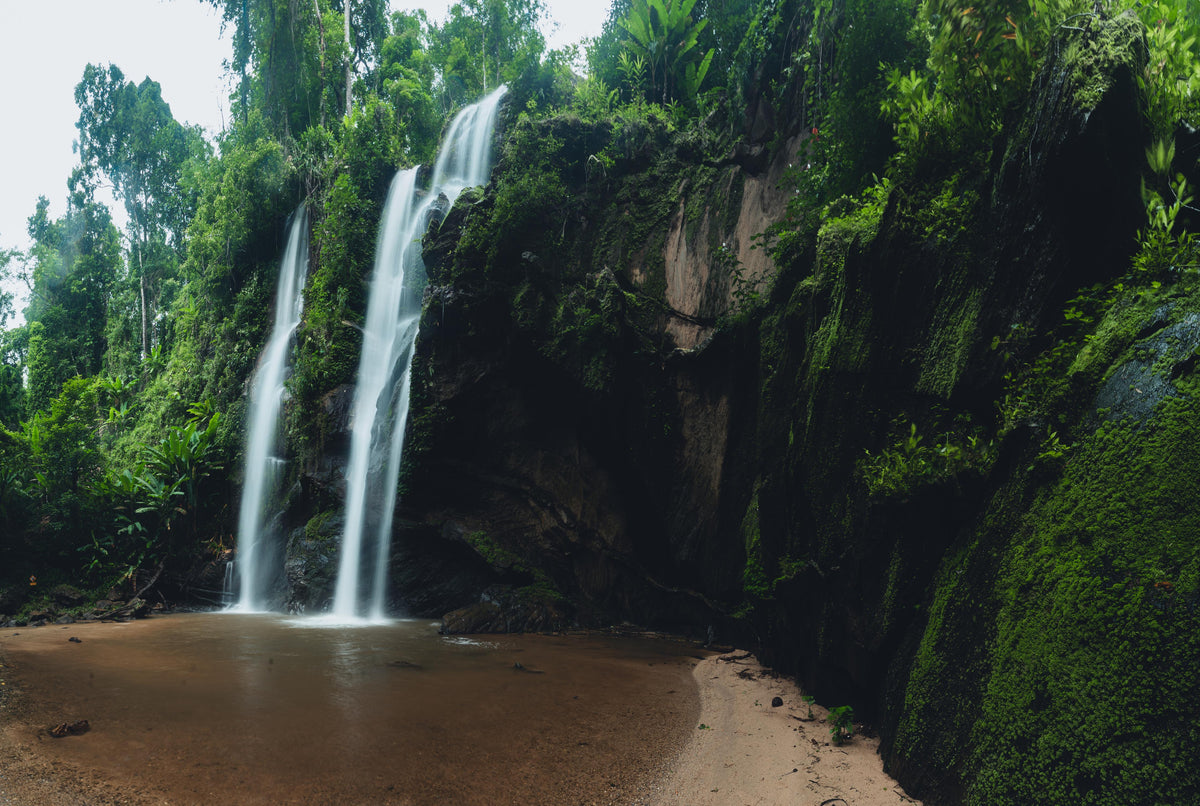 Duschrückwand-Schöner Wasserfall im Dschungel