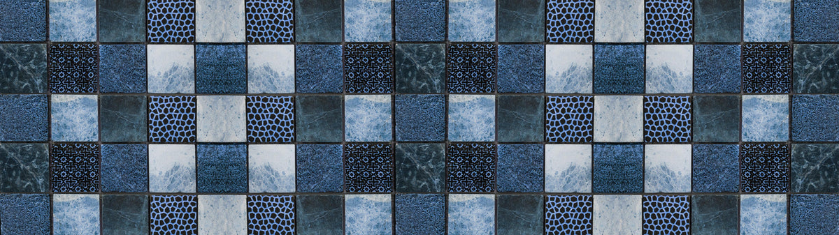 Küchenrückwand-Bläuliche quadratische Mosaiktextur