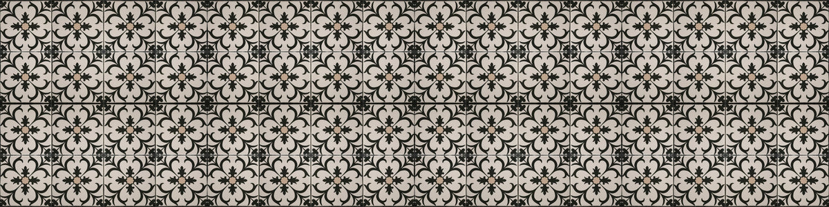 Küchenrückwand-Schwarz Braun Vintage Mosaik
