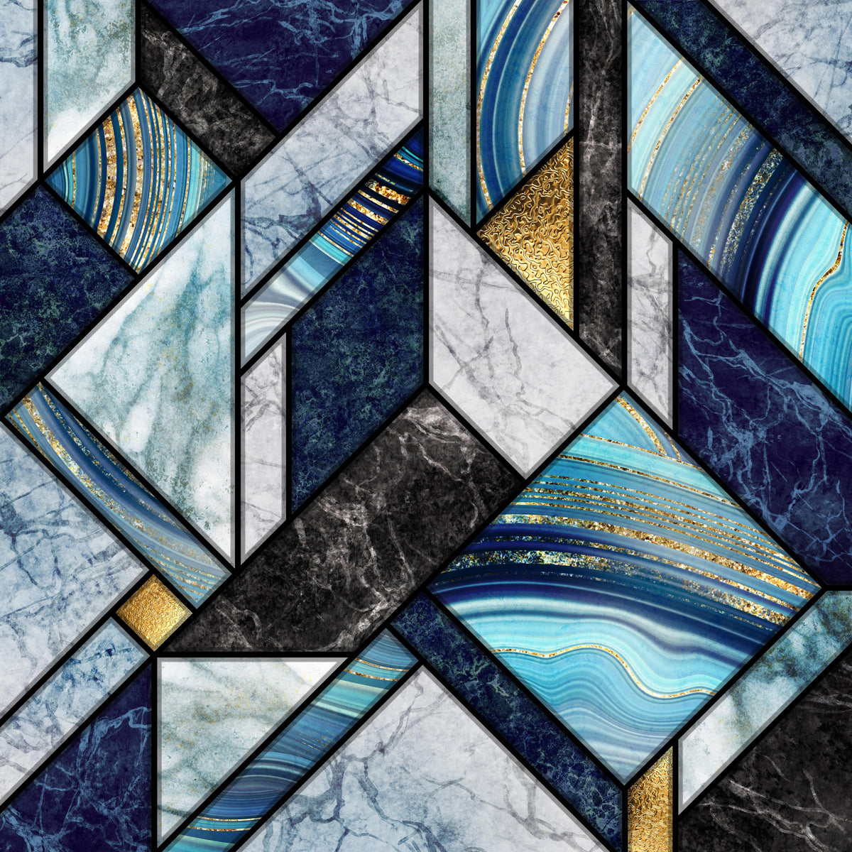 Spritzschutz-Moderne Marmor Granit Gold Mosaik Kunst
