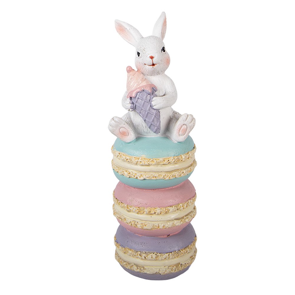 Dekorationsstatue Hase 7x7x20 cm Weißer Kunststoff