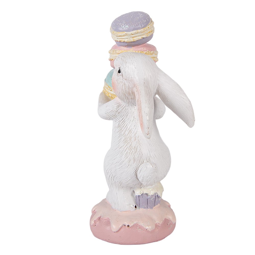 Dekorationsstatue Hase 8x6x14 cm Weißer Kunststoff