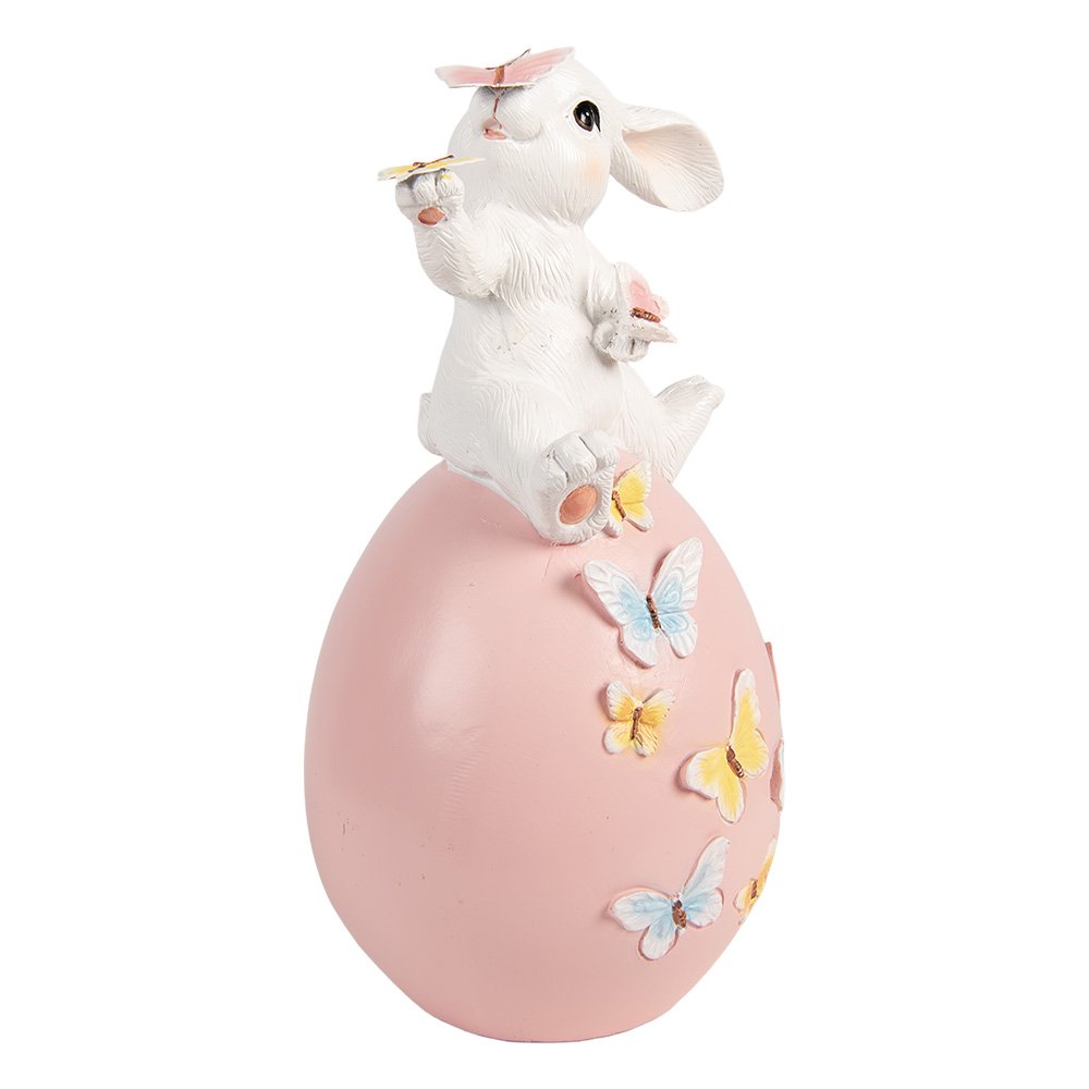 Dekorationsstatue Hase 16x15x29 cm Weißer Kunststoff