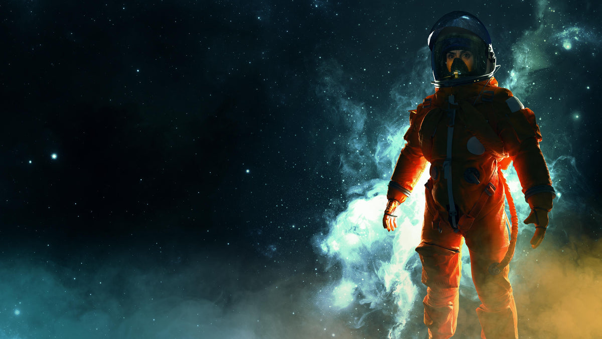 Duschrückwand-Astronaut im Weltraum
