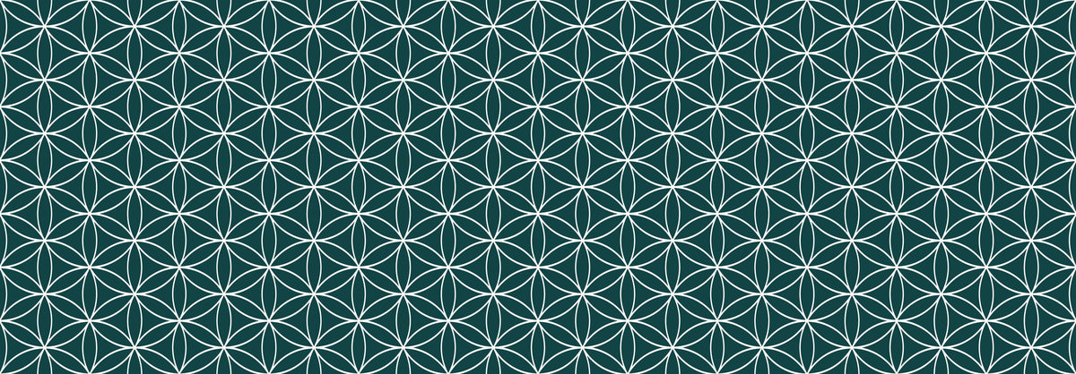 Küchenrückwand-Geometrica Fiori Verde petrolio