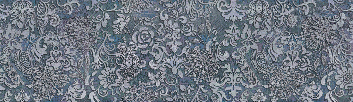 Küchenrückwand-Blau-Grau Vintage Kunst
