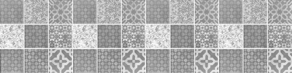Küchenrückwand-Grau weiße Vintage Mosaik Textur