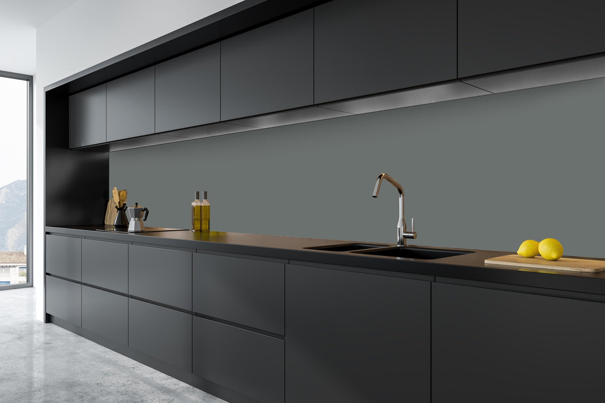 Küche - RAL 7005 (Mausgrau) in tiefschwarzer matt-premium Einbauküche