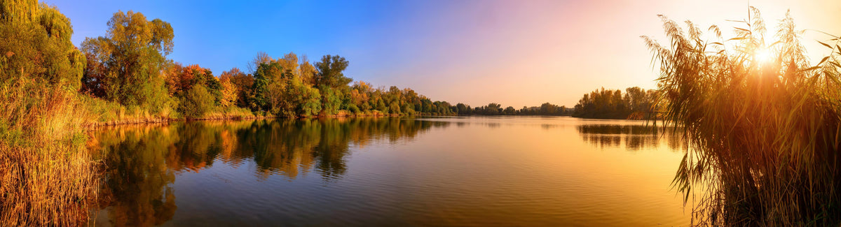 Küchenrückwand-Sonnenuntergang am See