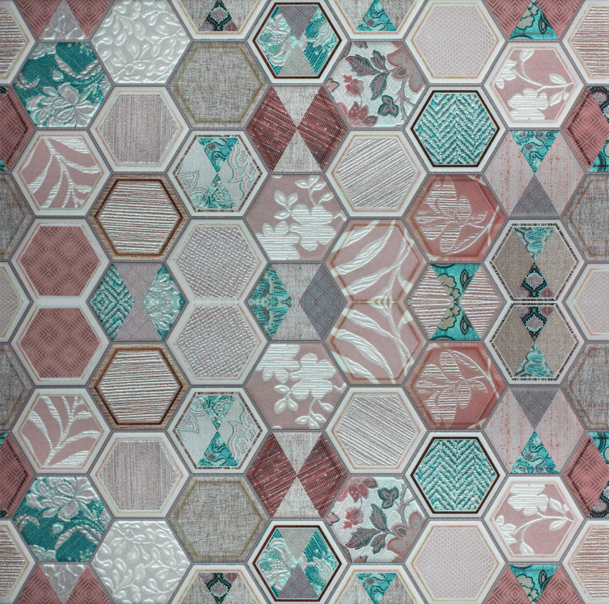 Spritzschutz-Farbenfrohes Hexagon Fliesenmosaik Design