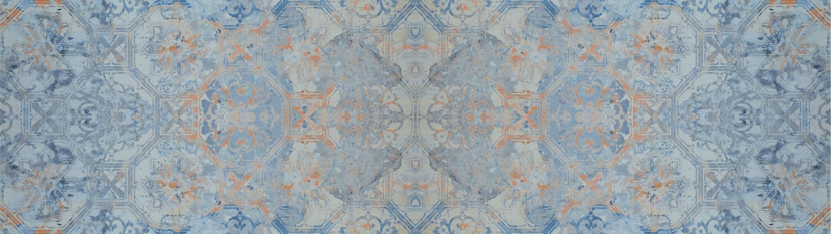 Spritzschutz-Alte blaue Vintage Fliesen
