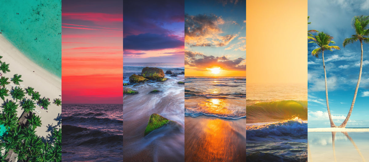 Spritzschutz-Collage von Sommer Meer und Strand Bilder