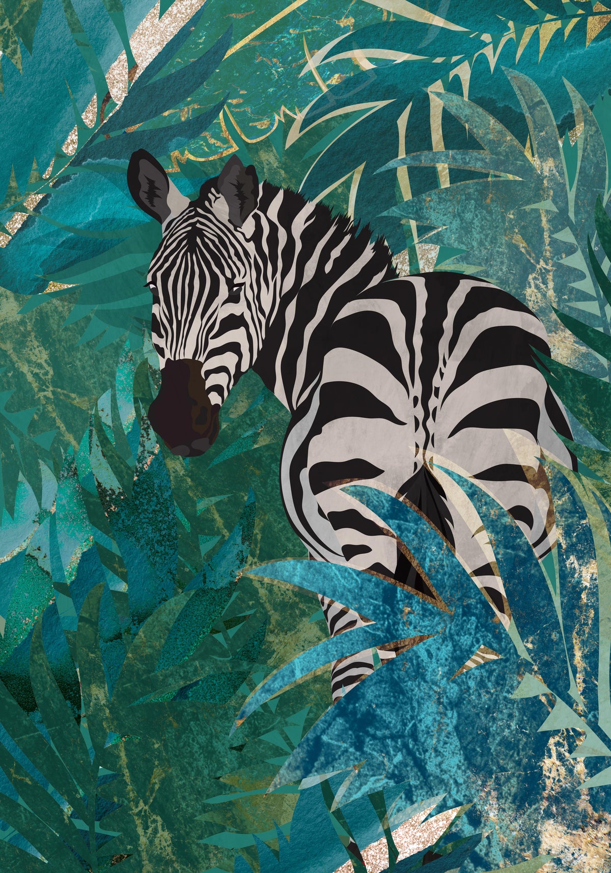 Spritzschutz-Tropische Zeichnung - Zebra